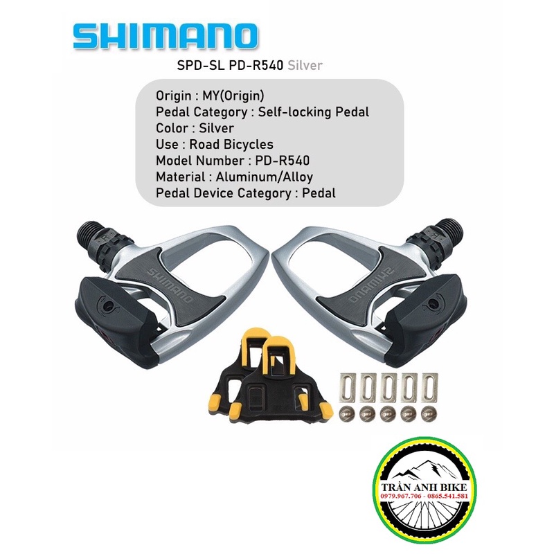 Pedan  can xe đạp SHIMANO PD-R540 - Hàng chính Hãng Fullbox