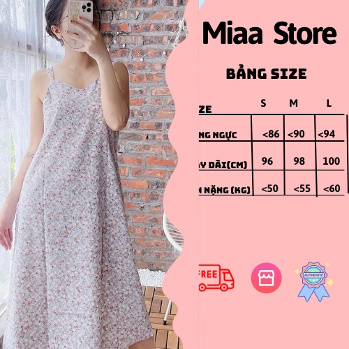 Đầm hai dây Hoa nhí dáng suông dài qua gối phong cách vintage, Váy nữ hoa nhí hai dây - VDH01 | WebRaoVat - webraovat.net.vn