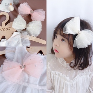 B26 Kẹp tóc nơ lớn bồng bềnh công chúa bé gái nhiều mẫu