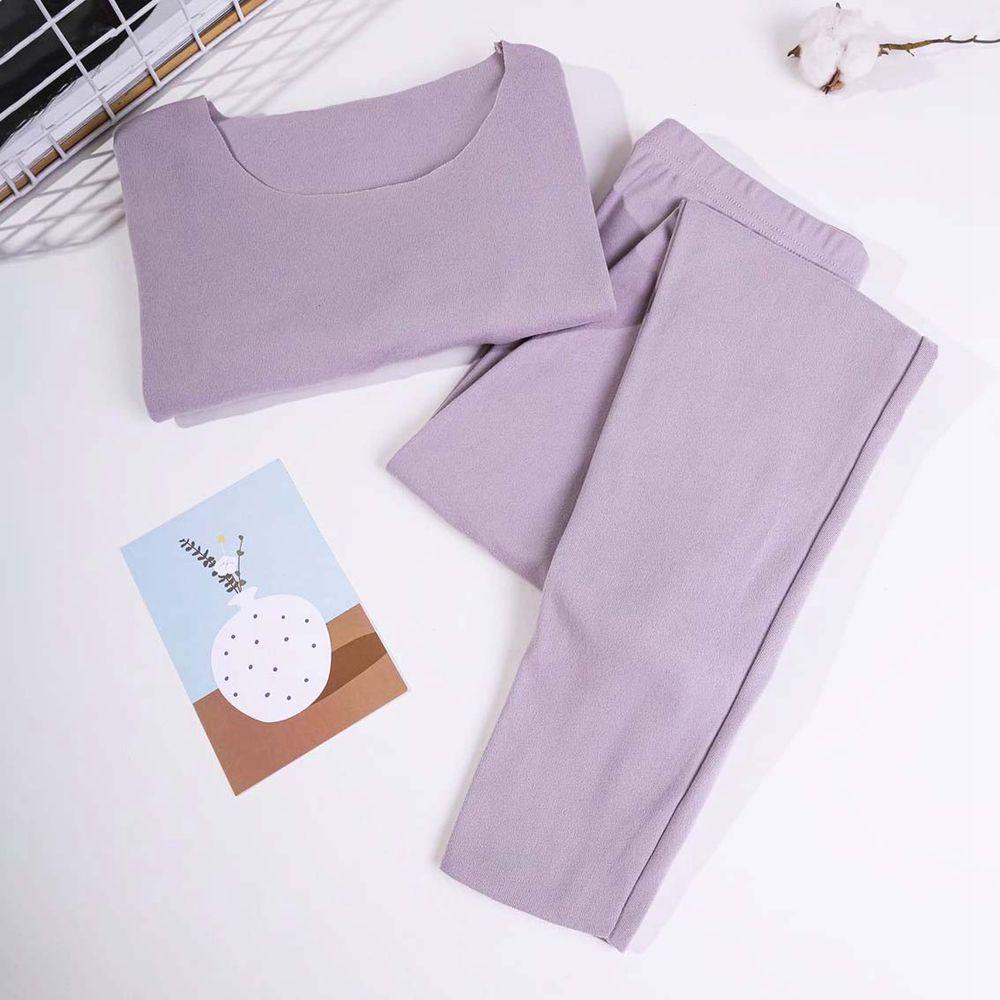 OCEANMAP Bộ Đồ Lót Dài Tay Giữ Ấm Màu Sắc Đơn Giản Cho Nữ