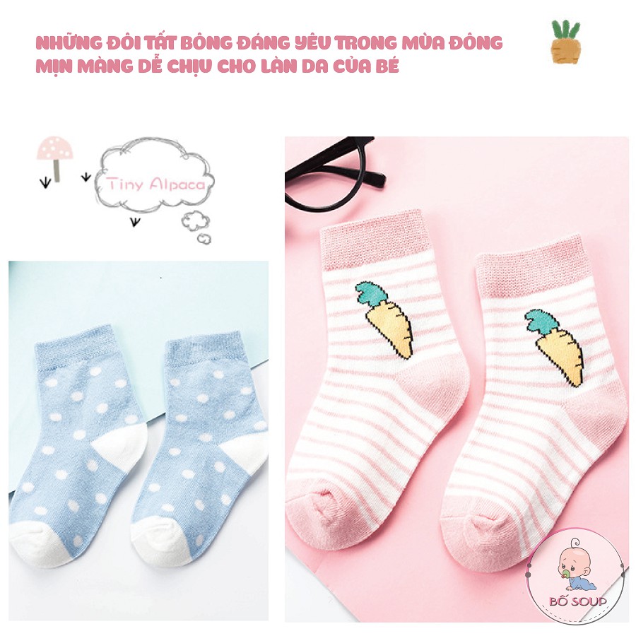 Set 5 Đôi Tất Cho Bé Hoạ Tiết Dễ Thương