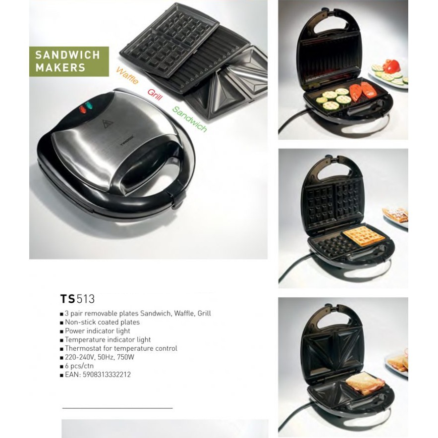 Combo Máy nướng bánh bánh Tiross TS-513 + Máy đánh trứng cầm tay 7 tốc độ DK-133 BH 12Tháng