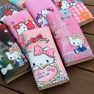 Bóp Ví Dài Cầm Tay Nữ Họa Tiết Hoạt Hình Hello Kitty