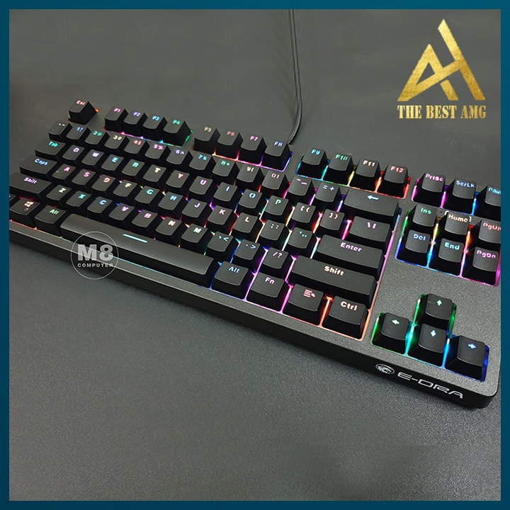 Bàn Phím Cơ Máy Tính Gaming Chính Hãng Có Dây EDRA EK387 Đèn LED RGB - Keyboard PC Laptop Gameming