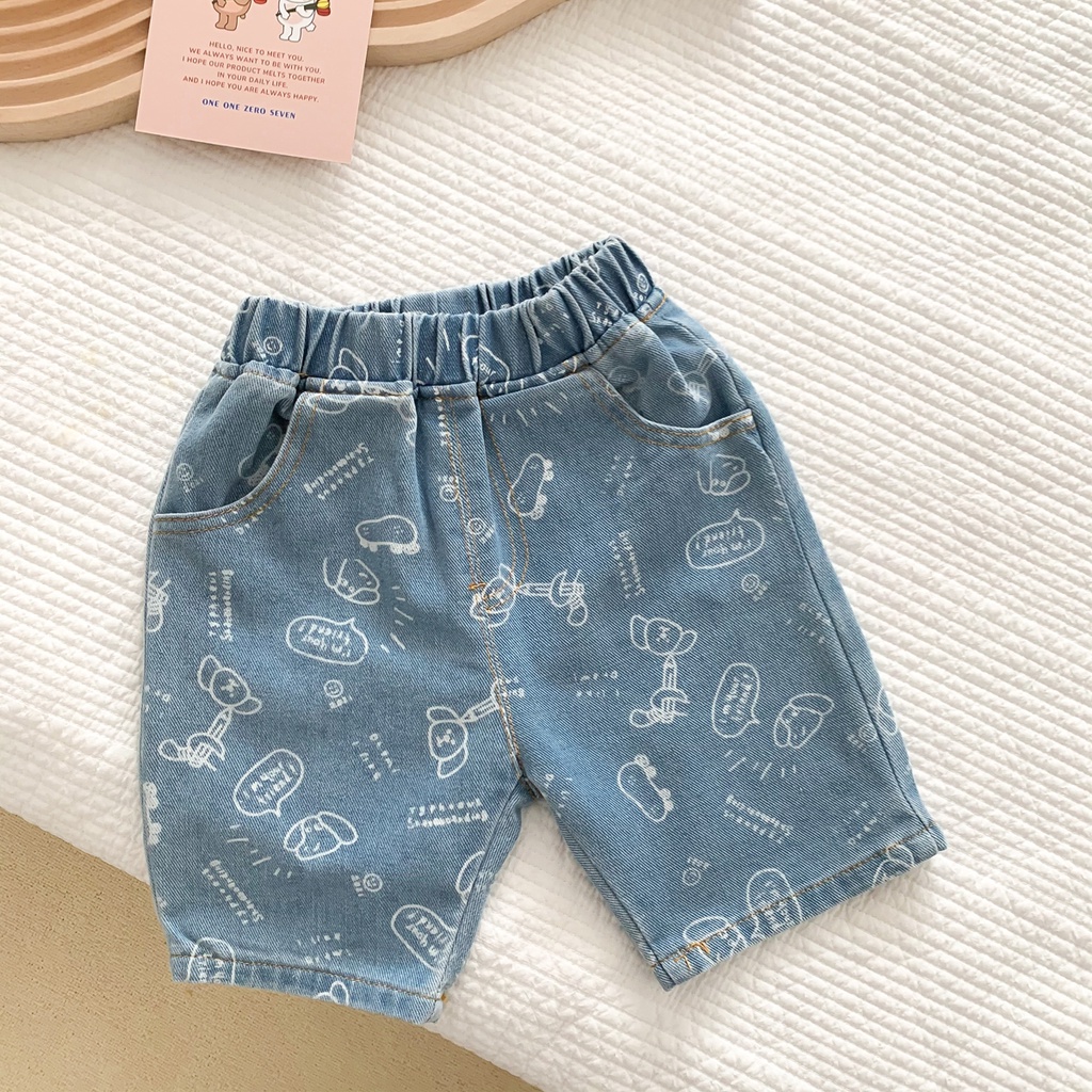 Quần Short Denim 90-130cm Thời Trang Mùa Hè Cho Bé Trai 2-10 Tuổi