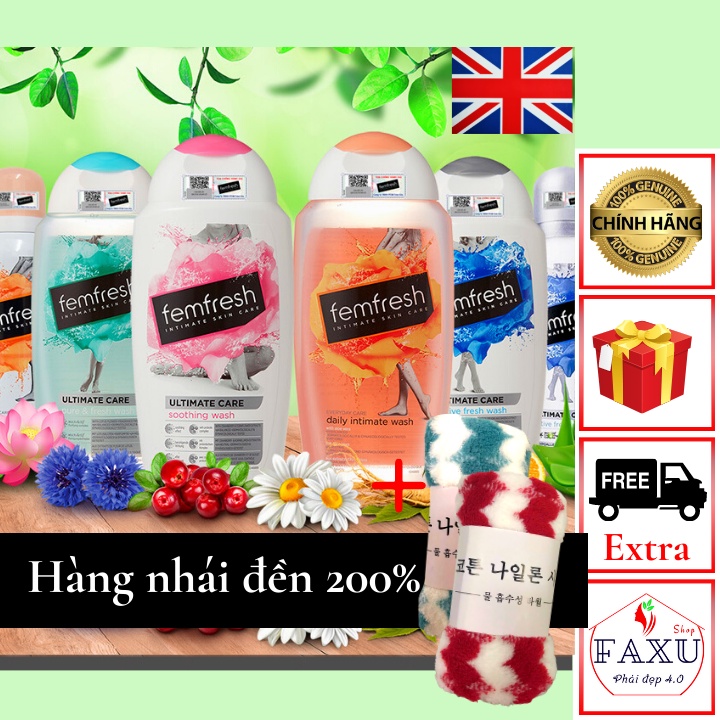 Dung dịch vệ sinh phụ nữ Femfresh thơm vùng kín Nước rửa phụ khoa khử mùi hôi ngừa viêm nhiễm Chính hãng từ Anh Quốc UK