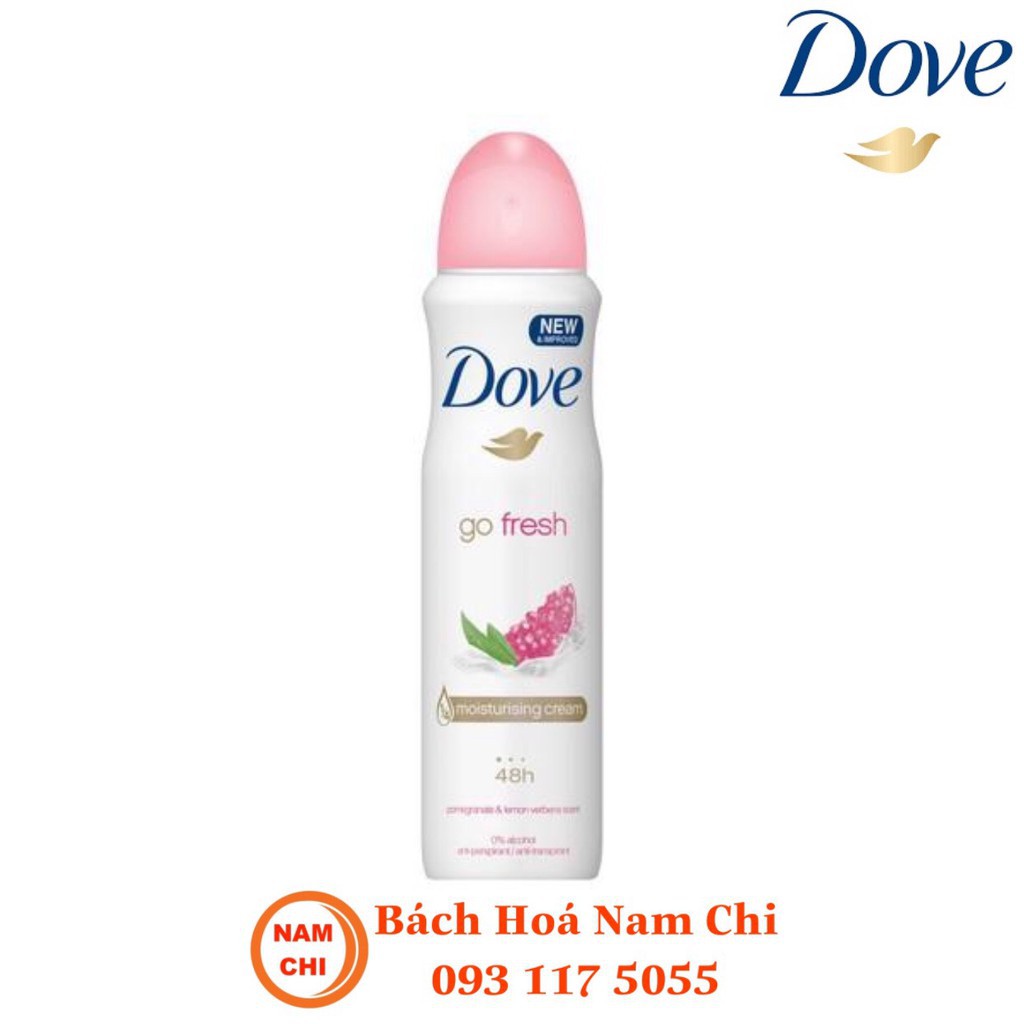 [20 MÙI] Xịt Khử Mùi DOVE GO FRESH Aerosol Deodorants 150ml Hàng Châu Âu Made In UK Thơm Mát Khô Thoáng Cả Ngày Dài