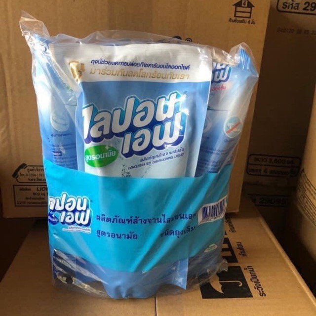 (KTT) Nước rửa chén LIPON- F túi 550 ml- Không mùi- Thái Lan