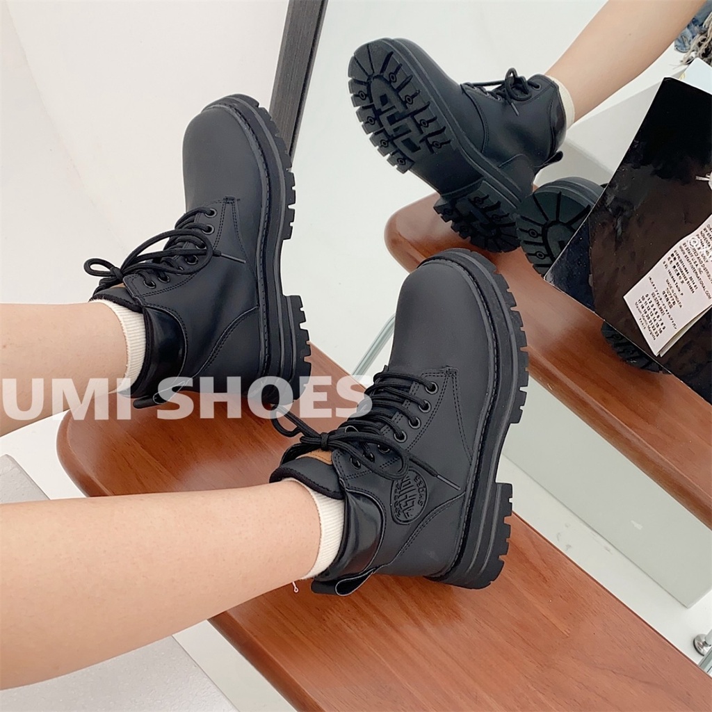NOWSHIP Giày Bốt Nữ Cao Cổ Lửng TIM.BER Buộc Dây Đế Cao Cá Tính Năng động phong cách đẹp mới hot thời trang đi học chơi