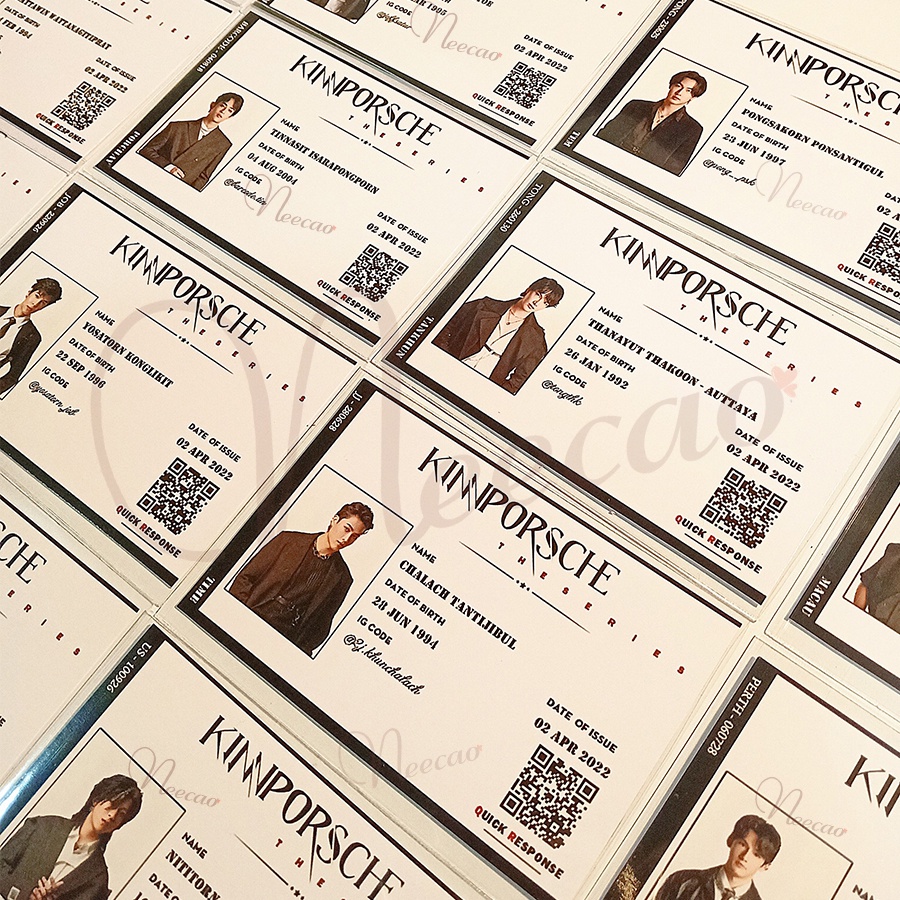 1 ID Card KINNPORSCHE The Series 16 Thành Viên MileApo BibleBuild JeffBarcode JobBas PongTong Designed Unoff Neecao