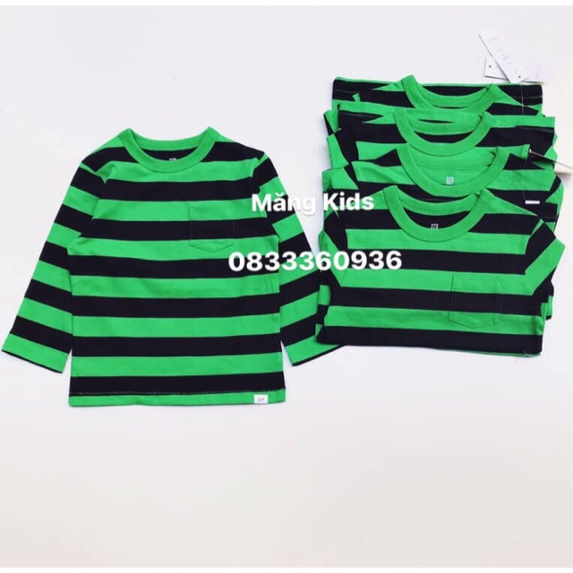 Áo Thun Kẻ Basic Xanh Đen Gap