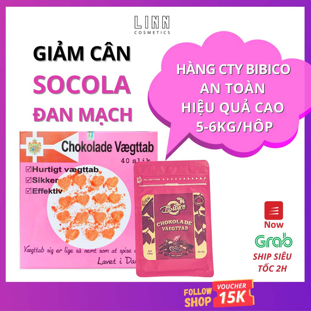 [Hàng cty BIBICO] Kẹo socola giảm cân Đan mạch Chokolade Vaegttab chính hãng hộp hồng