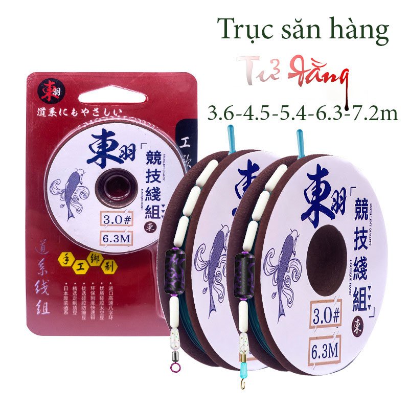 Trục săn hàng Tử Đằng dây câu đài buộc sẵn cước câu cá tàng hình câu đơn  mã PK20