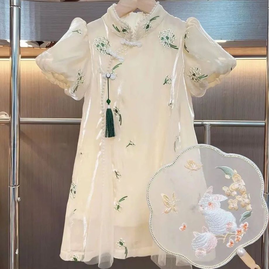 ❤️Quần Áo Trẻ Em Pippikids❤️ Đầm Sườn Xám Thêu Họa Tiết Phong Cách Trung Hoa Mới 2023 Cho Bé Gái