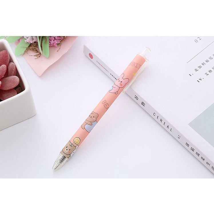 Bút Gel Bấm Gấu Mực Đen 0,5mm Dễ Thương H202