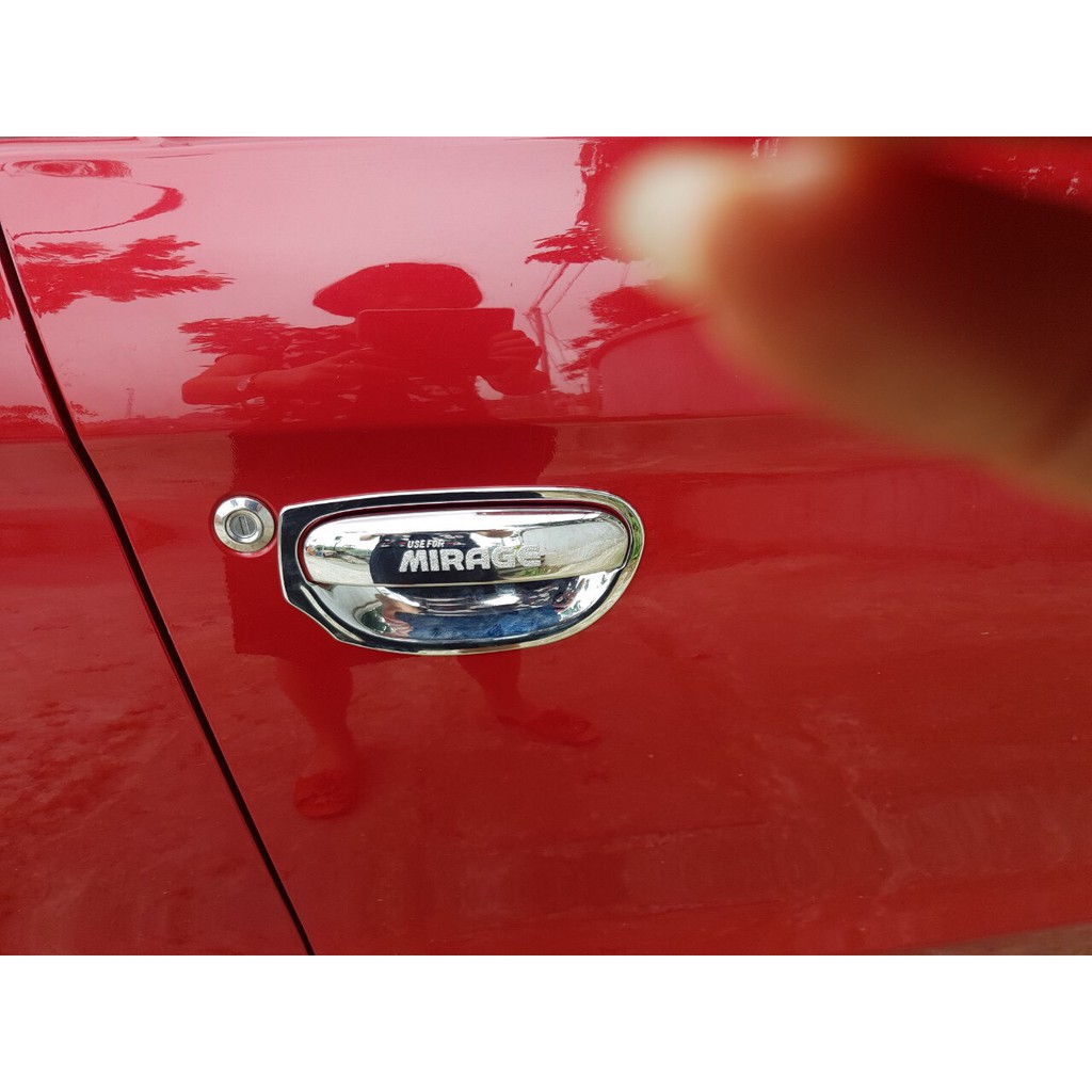 Bộ ốp tay cửa + hõm cửa mạ crom xe Mitsubishi Mirage 2013-2020
