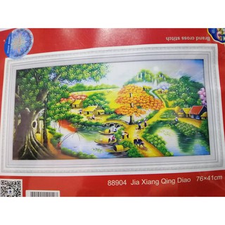 Tranh thêu chữ thập Phong cảnh nông thôn 88904