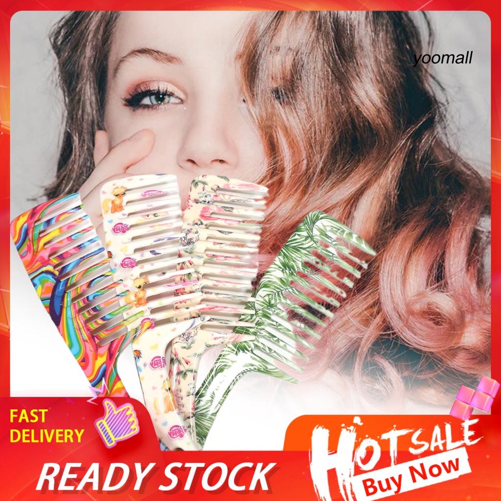 [Hàng mới về] Lược chải tóc răng thưa chống trượt in nhiều họa tiết tùy chọn