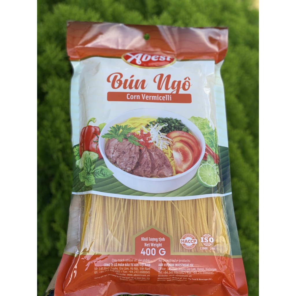 Bún ngô Abest / Khối lượng 400G/Bún tươi khô hữu cơ / Làm từ Ngô Thái Bình / Không phẩm màu / Không Chất bảo quản