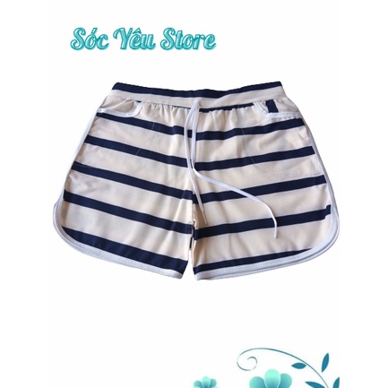 Quần đùi thể thao nữ, vải thun, viền đủ màu_Shop Sóc Yêu