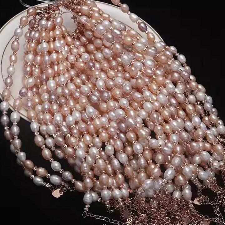 Vòng Tay Ngọc Trai Hình Gạo Nước Ngọt Đơn Giản Có Thể Điều Chỉnh Làm Quà Tặng Cho Bạn Gái