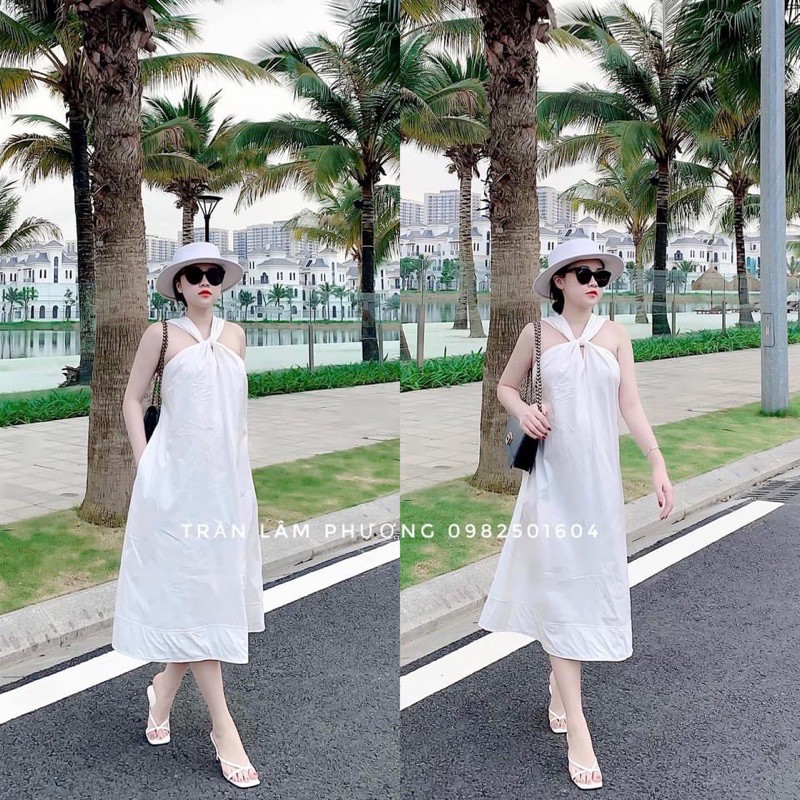 Váy xuông cổ yếm siêu hót  Chất thô đũi mềm đẹp | BigBuy360 - bigbuy360.vn