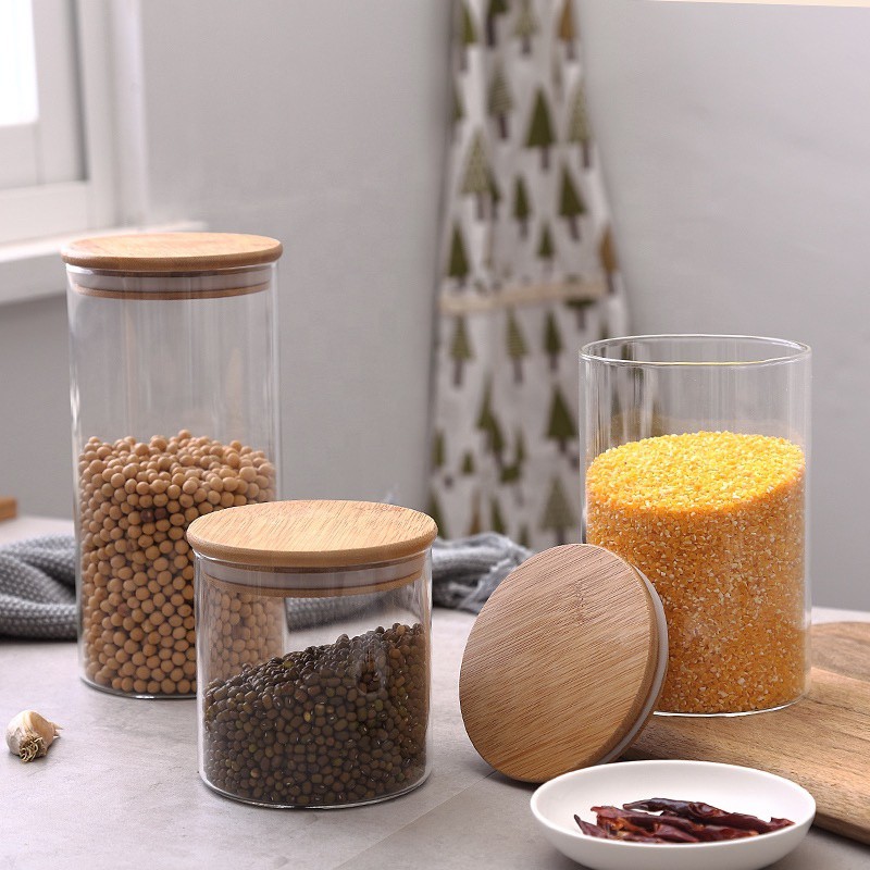 Hũ đựng gia vị thủy tinh nắp gỗ đủ size | Mẫu mới nhất năm 2020