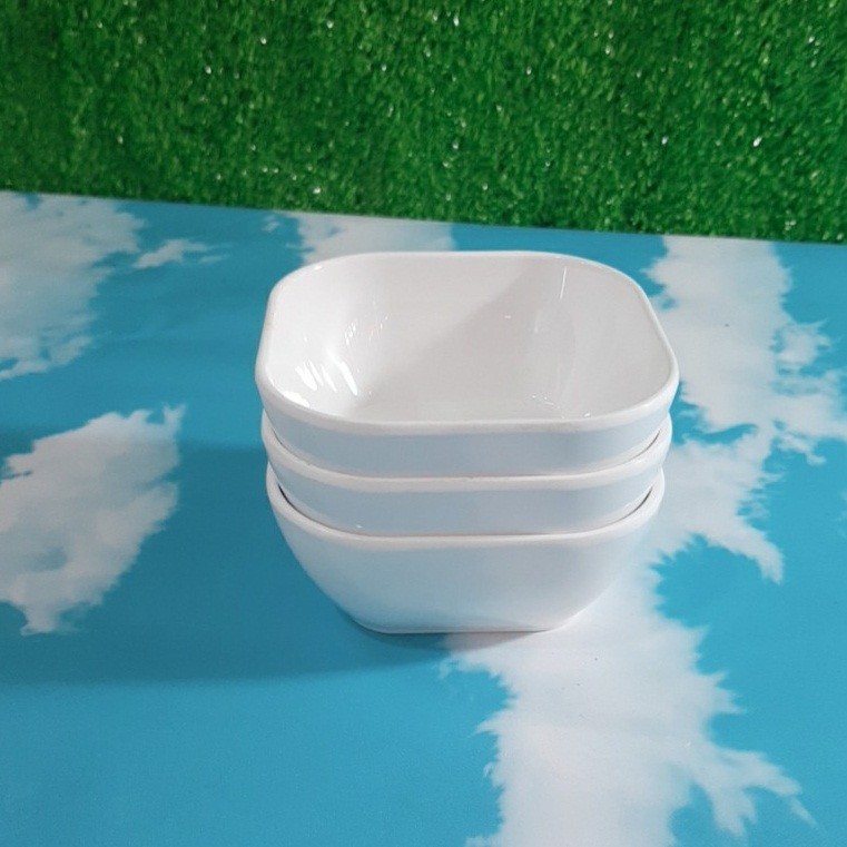 Chén vuông CV20 Horace nhựa Melamine màu trắng sáng Cao Cấp- Sang trọng