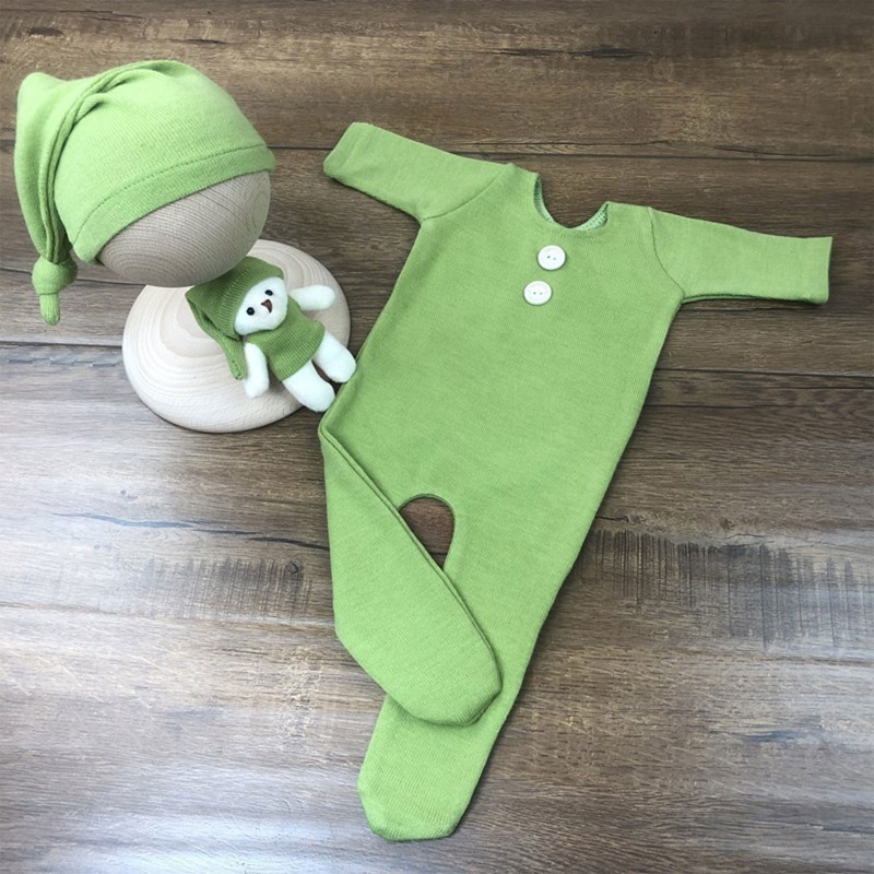 Bộ 3 Món Áo Liền Quần + Mũ + Đuôi Dài + Băng Đô Chụp Ảnh Cho Bé Sơ Sinh