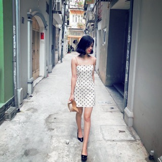 Váy 2 dây chấm bi size s m