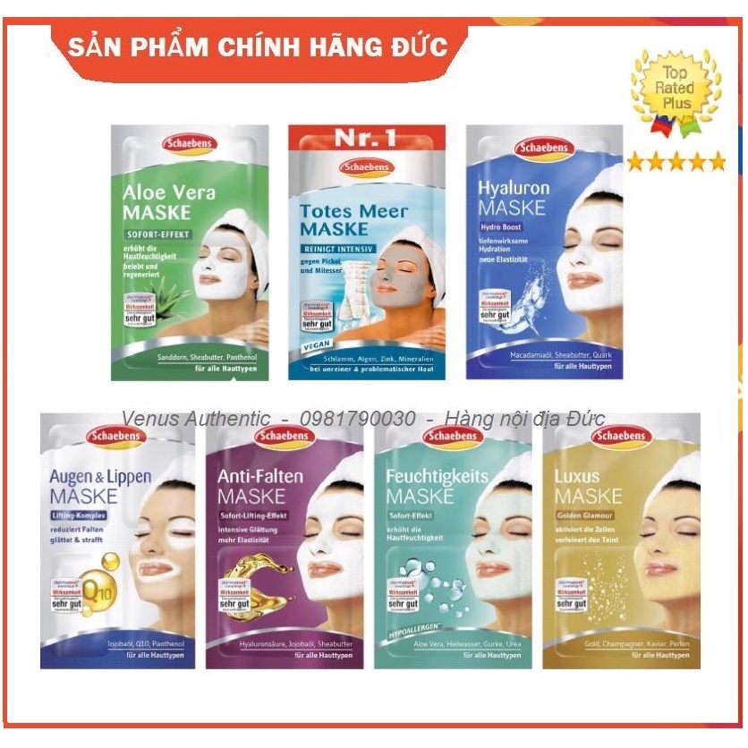 Mặt nạ dưỡng trắng và ngừa mụn Schaebens Đức 10ml - Hàng nội địa Bill Đức