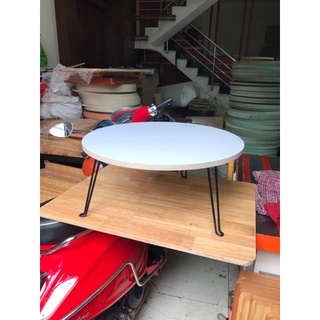 Bàn Tròn gỗ MDF 60cm Chân Xếp Gọn