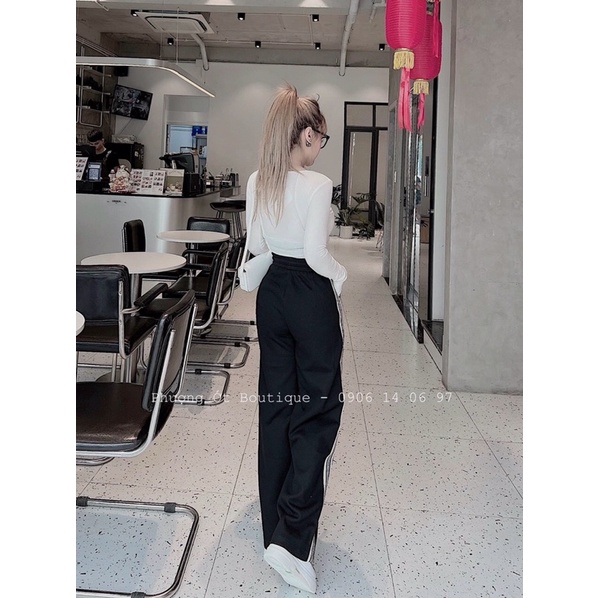 Quần xuông cạp chun phối sọc cá tính siêu hót