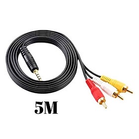 Dây cáp loa 1 ra 2, 5m từ đầu 3.5mm, Cáp chuyển đổi từ cổng Jack 3.5 mm sang cổng AV - sieuthipkgiare