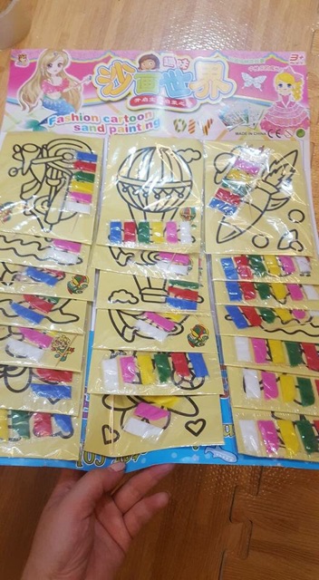 Bộ 20 tranh cát cho bé kèm cát chỉ 58k tất cả