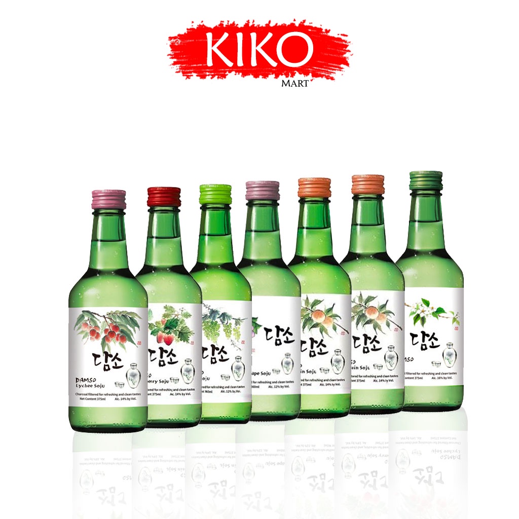 Soju Nhập khẩu Hàn Quốc DAMSO Chai 360ml đủ 7 vị