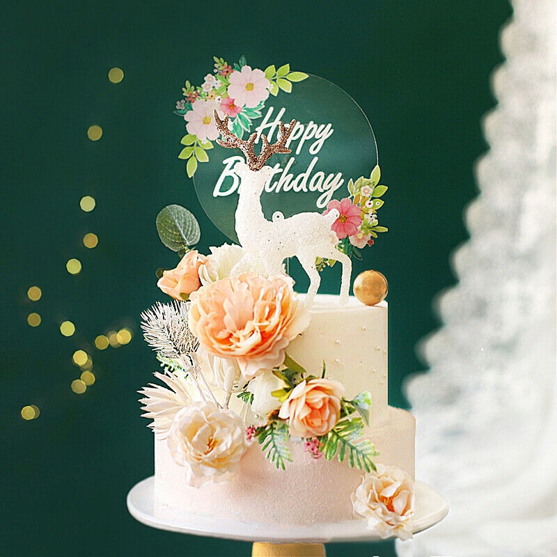 Phụ Kiện Cắm Trang Trí Bánh Kem Chữ Happy Birthday