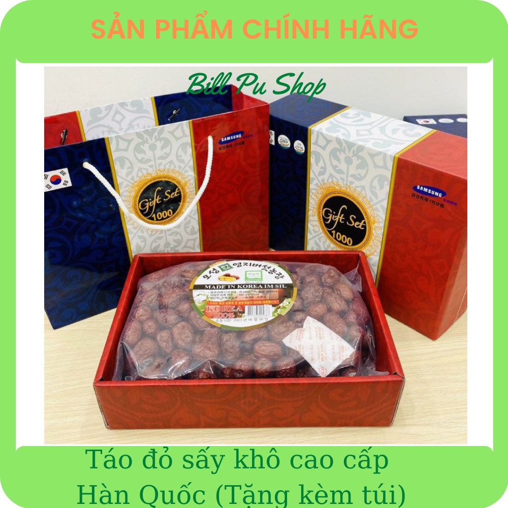 Táo đỏ sấy khô cao cấp Gift Set hộp 1kg - Hàn Quốc (Tặng kèm túi)