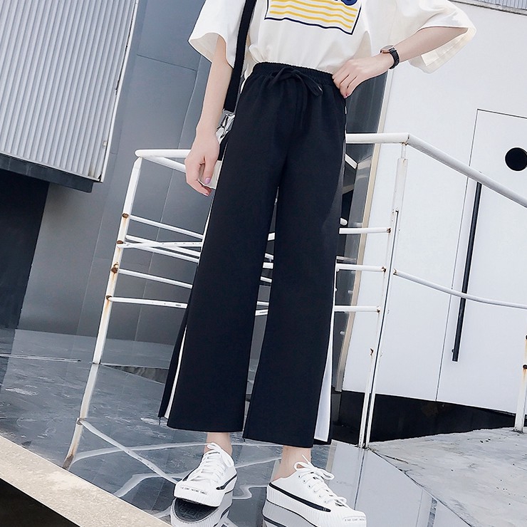 Quần chiffon nữ ống rộng xẻ tà | BigBuy360 - bigbuy360.vn