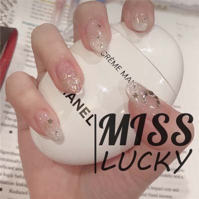 Móng tay giả họa tiết ngôi sao phối kim tuyến độc đáo làm nail chuyên nghiệp