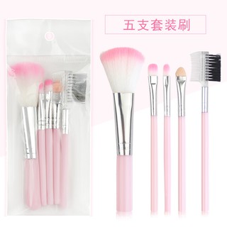 [Hàng mới về] 5 Cọ trang điểm tay cầm nhựa màu hồng xinh xắn
