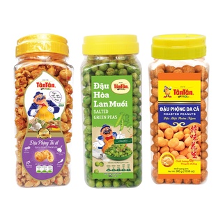 Chính hãng combo đậu phộng da cá 300g – đậu phộng tỏi ớt 260g – đậu phộng hòa lan muối 190g tân tân