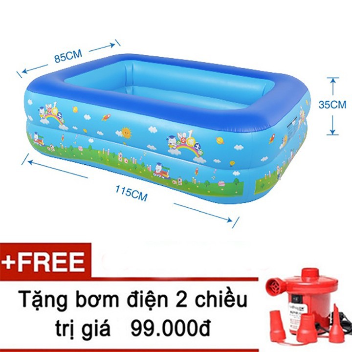 Bể bơi phao cho bé nhiều size, bể bơi bơm hơi có đáy chống trơn, tặng kèm bộ keo vá GD222