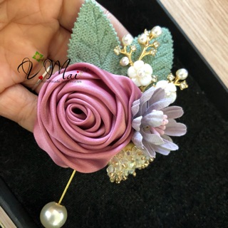 Hoa cài áo handmade - mẫu hoa hồng búp