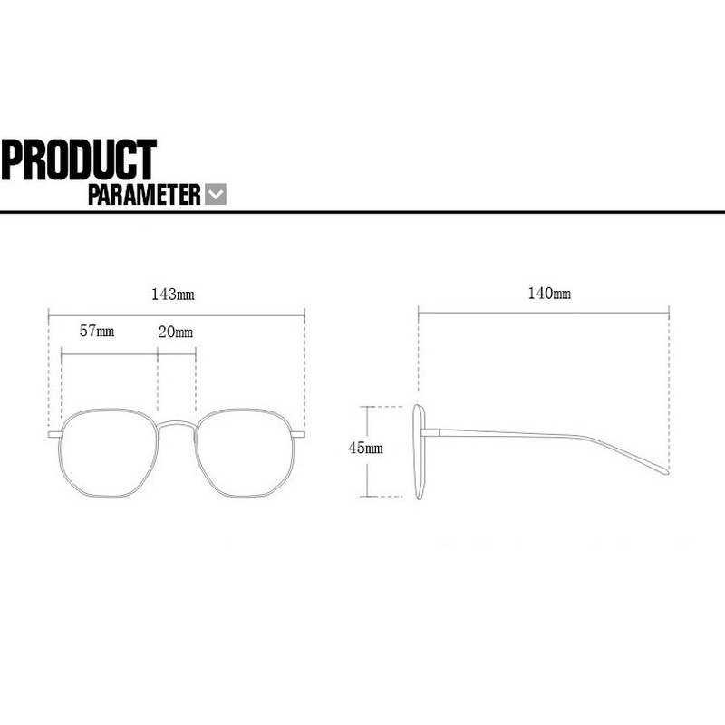 Kính mát cổ điển ngoại cỡ khung vuông cho nam &amp; nữ