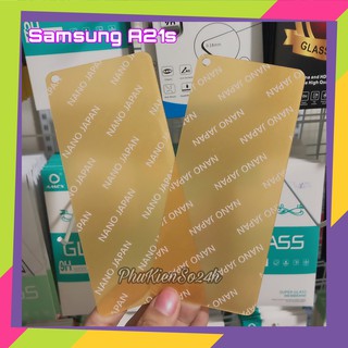 Kính cường lực Samsung A21S nano Japan dẻo siêu đẹp siêu bền Full 98% màn hình