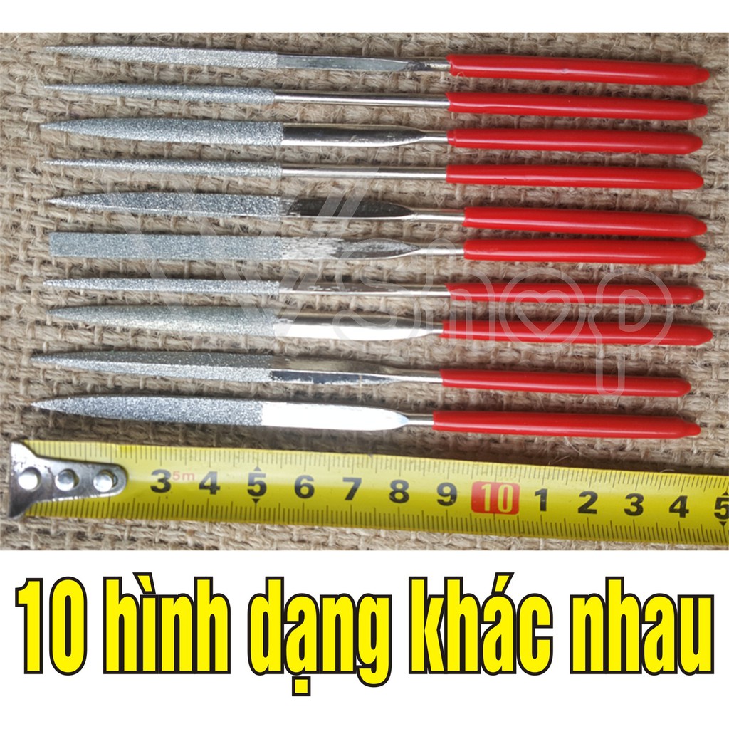 Bộ mài, giũa hợp kim mini, thủ công, mỹ nghệ, handmade, 10 chi tiết