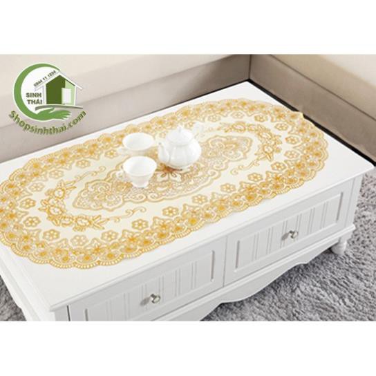 [ Khăn oval 60cm x 120cm ] Tấm khăn trải bàn bằng nhựa không thấm nước