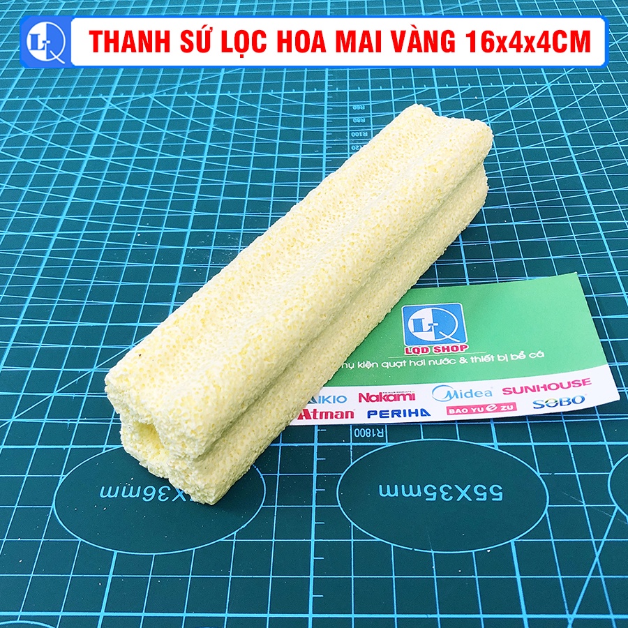 Thanh sứ lọc hoa mai vàng | Sứ thanh hoa mai vàng | Kích thước: 10x3x3cm &amp; 16x4x4cm - loại tốt