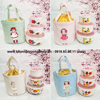bộ 3 thố sứ đựng cơm có nắp - bộ 3 thố sứ đựng cơm
